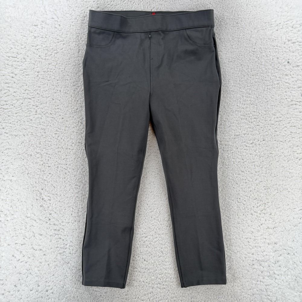Spanx Leggings Womens XL Gray High Rise Knit Shaping Compression Ankle Pants